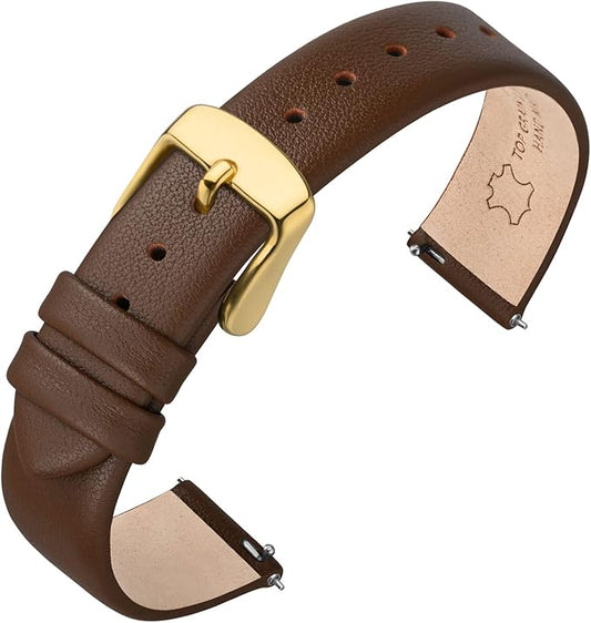 ANNEFIT Watch Bands for Men Women, Top Grain Leather Watch Strap with Quick Release, Band Width 12mm 13mm 14mm 16mm 18mm 20mm 22mm