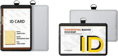 6 Pack Sublimation Blank PU Leather ID Card Badge Holder Heat Transfer Name Tags for Office