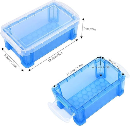 12 PCS testyu Small Storage Containers with Lids, 5" X 2.8" X 2" Stackable Small Plastic Box, Colorful Mini Plastic Storage Box for Jewelry Beads Crafts Items Accessories