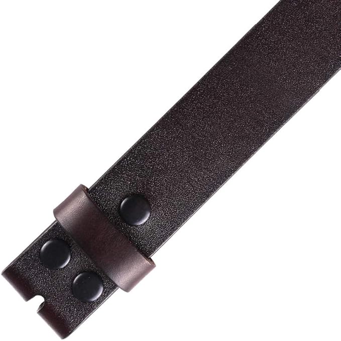 NPET Men's Full Grain Leather Belt Vintage Distressed Style with Snap-On Strap 1 1/2" Wide without Buckle