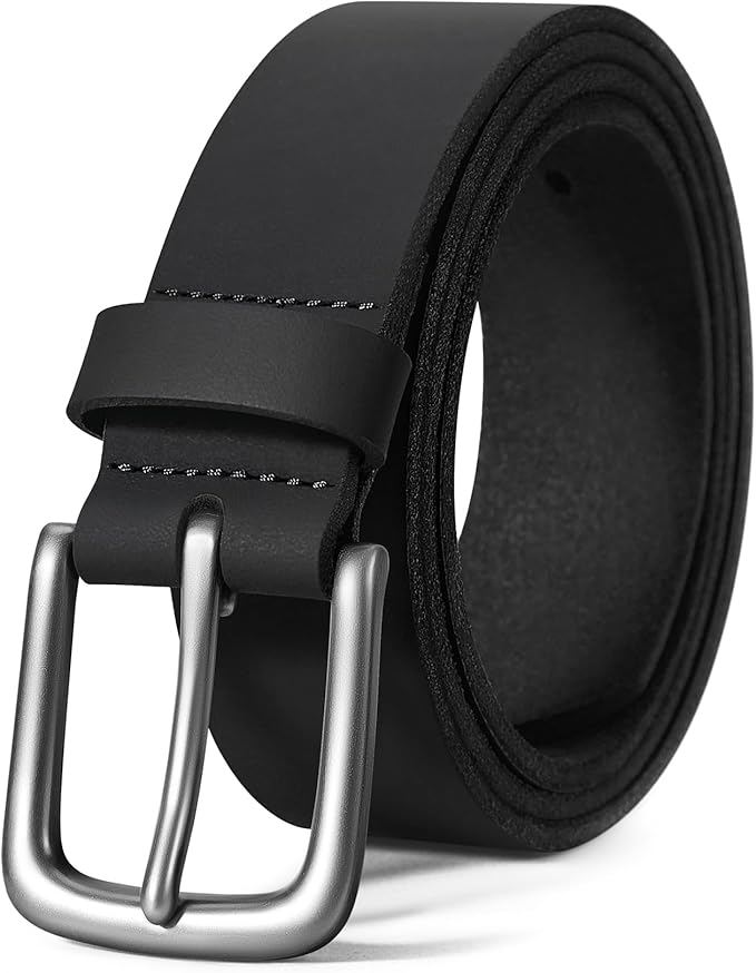 VATAN Men's Full Grain Leather Casual Every Day Jeans Belts, Handmade Men Leather Belt with Gift Box