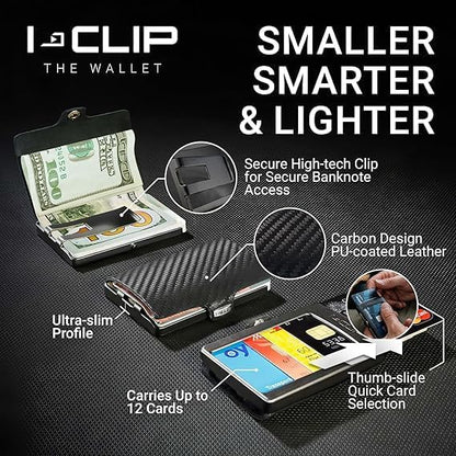 I-CLIP, Premium Men's Leather Wallet, Versatile Changeable Money clip, Secure Card Holder, Compact Men's Wallet Minimalist, Sleek Slim Design, Perfect Money Clip Wallet for Men