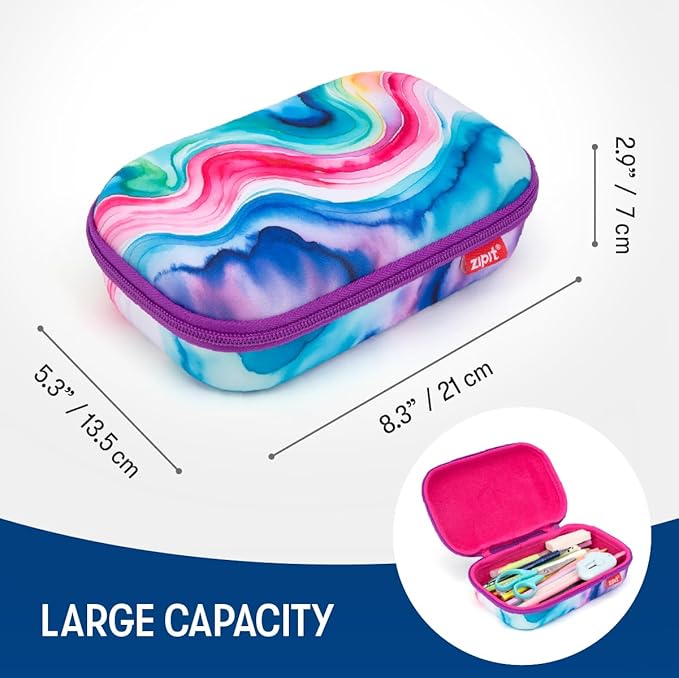 ZIPIT Aesthetic Pencil Box for Girls, Cute Pencil Case for School, Large Capacity Stationery Organizer Box