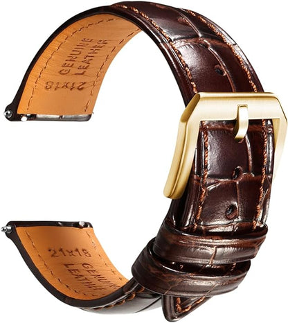 REZERO Leather Watch Bands for Men, Quick Release Watch Straps, Luxury Italian Alligator Grain Embossed Band Replacements 19mm 20mm 21mm 22mm