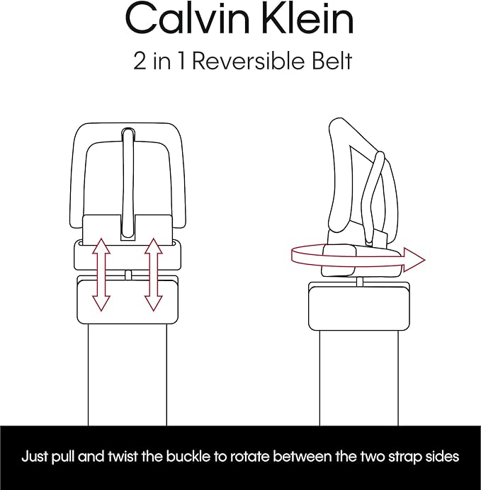 Calvin Klein Men’s Reversible Leather Belt - 2‑in‑1 Versatile Modern Style