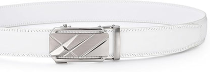 Lingli Men's Belt,Ratchet Dress Belt with Automatic Buckle Brown/Black-Trim to Fit-35mm wide