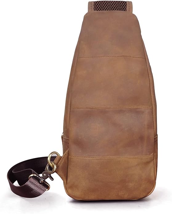 Le'aokuu Men Fashion Casual Tea Designer Travel Hiking Crossbody Chest Sling Bag Rig One Shoulder Strap Bag Men Leather 8015 | Fashion, Casual, Tea, Designer, Travel, Hiking