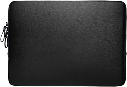 MOSISO Laptop Sleeve Bag 16 inch Compatible with MacBook Air 15 inch 2026-2023 M4 M3 M2/Pro 16 inch 2026-2019 M4 M3 M2 M1, 15-15.6 inch Notebook, PU Leather Padded Bag Waterproof Case, Black