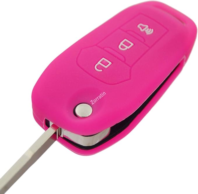 Silicone Key Fob Cover Remote Protector for Ford F150 F250 F350 F450 F550 Raptor Ranger Transit Fusion Bronco EcoSport Escape Explorer Expedition Lightning Maverick XLT (Flip Key)