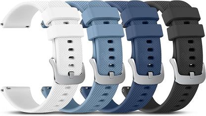 Vanjua 18mm Watch Bands Quick Release Replacement Wristband, 4 Pack Soft Silicone Waterproof Sport Straps Band for Men Women