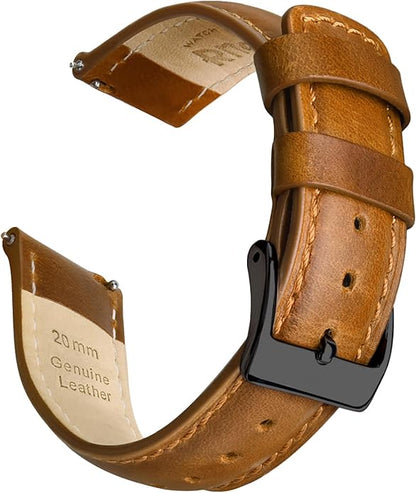 Ritche Christmas Gift Quick Release Leather Watch Bands Genuine Watch Straps for Men Women Top Grain Leather Watch Strap, White Elephant Gifts, Stocking Stuffers for Men, Father's Day gifts