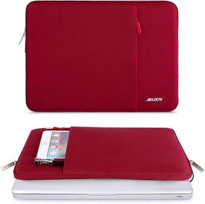 MOSISO Laptop Case 13 inch, Laptop Sleeve Compatible with MacBook Neo/Air/Pro 13 inch with A18/M5/M4/M3/M2/M1 Chip 2026-2016, Polyester Vertical Computer Sleeve Bag with Pocket, Red