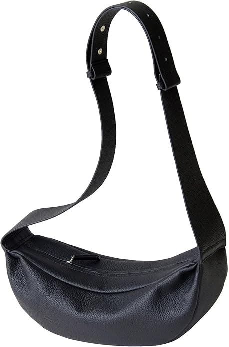 DONNAIN Genuine Leather Sling Bags Crossbody Women, Minimalist Style Casual Chest Bags with Wide Strap