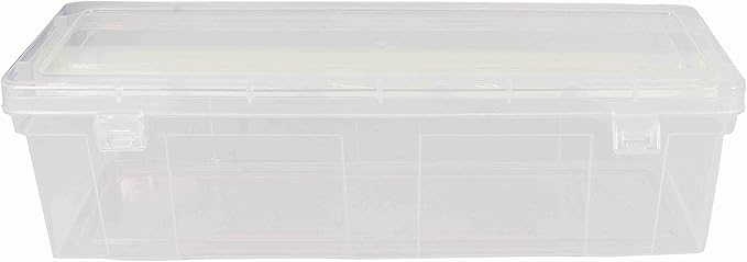 Multipurpose Plastic Storage Box with 1 Adjustable Rods l Storing Box For Bangles, Chuda, Kada, Watches, Scrunchies I (Transparent_1-Rod)