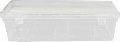 Multipurpose Plastic Storage Box with 1 Adjustable Rods l Storing Box For Bangles, Chuda, Kada, Watches, Scrunchies I (Transparent_1-Rod)