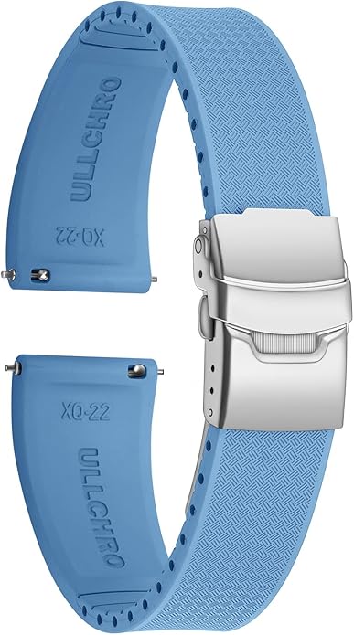 ULLCHRO Silicone Watch Band Quick Release Strap FKM Waterproof Watch Bands for Men 20mm 22mm Replacement Strap Sport Rubber Watchband