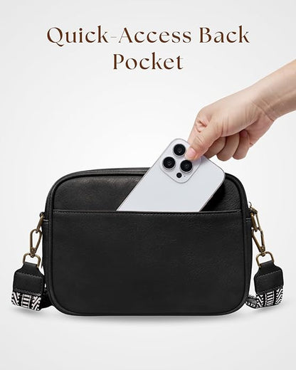 Crossbody Bags with Built-in Wallet, Anti-Theft Travel Purse with Card Slots, Trendy Vegan Shoulder Bag for Women Men