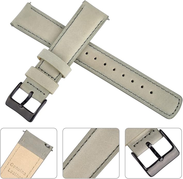 Ritche Christmas Gift Quick Release Leather Watch Bands Genuine Watch Straps for Men Women Top Grain Leather Watch Strap, White Elephant Gifts, Stocking Stuffers for Men, Father's Day gifts