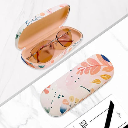 PERFECTSIGHT Hard Shell Eyeglasses Case, PU Leather Protective Glasses Case, Cute Eyeglass Case for Women Men Girls
