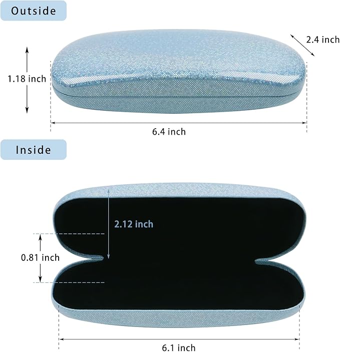 HSYMQ 3PCS Glasses Case, Eyeglasses Case Hard Shell, Reading Hard Glasses Cases for Women Men