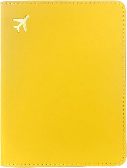 PU Leather Passport Holder Covers Case, Waterproof Rfid Blocking Travel Wallet Passport Holder(Lemon Yellow)