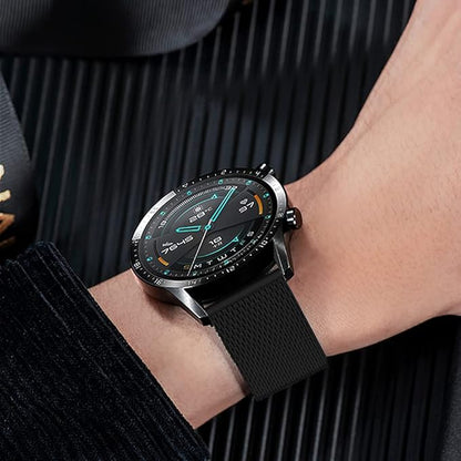 Moran Stainless Steel Mesh Watch Band 20mm Quick Release Black Replacement Metal Strap 18mm 20mm 22mm Compatible for Samsung Galaxy Watch 6 Band Classic 43mm 47mm 40mm 44mm (Black, 20mm)