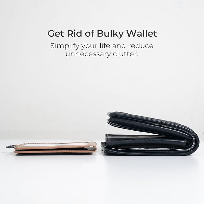 Retractable Badge Holder with 12-inch Lanyard, ID Card Holder Wallet with Phone Stand, Vegan Leather Slim Badge Wallet for Work, Office, Travel – Fits ID, Keycards & Cash – Brown