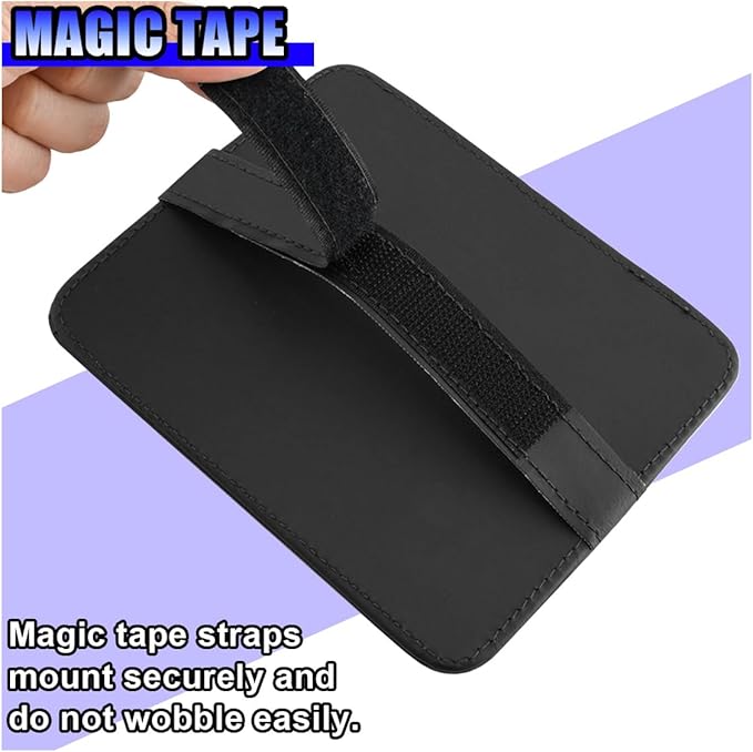 Leather Car Sun Visor Organizer, Multifunctional Auto Visor Document Holder with Sunglasses Clip, Universal Vehicle Interior Pocket Storage Accessories for Drving License, Card, Pen (Black)