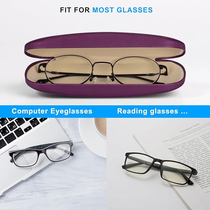 RayLove Unisex Hard Shell Eyeglasses Cases, Protective Case For Glasses
