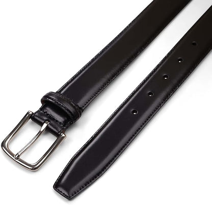 Cole Haan Men's Black Leather Dress Belt - Classic Style With Polished Buckle for Work Or Formal Wear