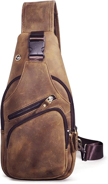 Le'aokuu Men Fashion Casual Tea Designer Travel Hiking Crossbody Chest Sling Bag Rig One Shoulder Strap Bag Men Leather 8015 | Fashion, Casual, Tea, Designer, Travel, Hiking
