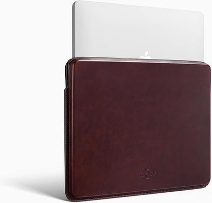 Comfyable 13 Inch Faux Leather Laptop Sleeve Case, Slim Protective Laptop Cover Compatible with MacBook Air M5 2026 & MacBook Pro M2 M1 2022, Berry Brown