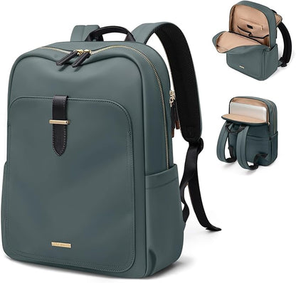 Laptop Backpack for Women,Casual Work Business Backpacks Purse Carry on Travel Backpack,14 Inch,Dark Green