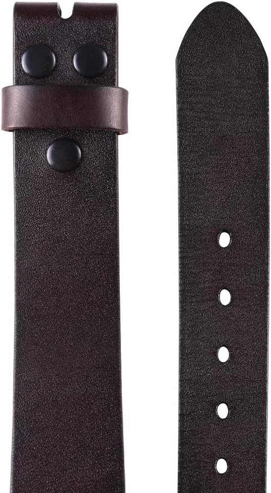 NPET Men's Full Grain Leather Belt Vintage Distressed Style with Snap-On Strap 1 1/2" Wide without Buckle