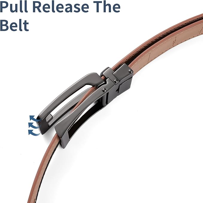 SENDEFN Men's Leather Dress Casual Belt 1 3/8" Automatic Adjustable Click Buckle Belts with Gift Box