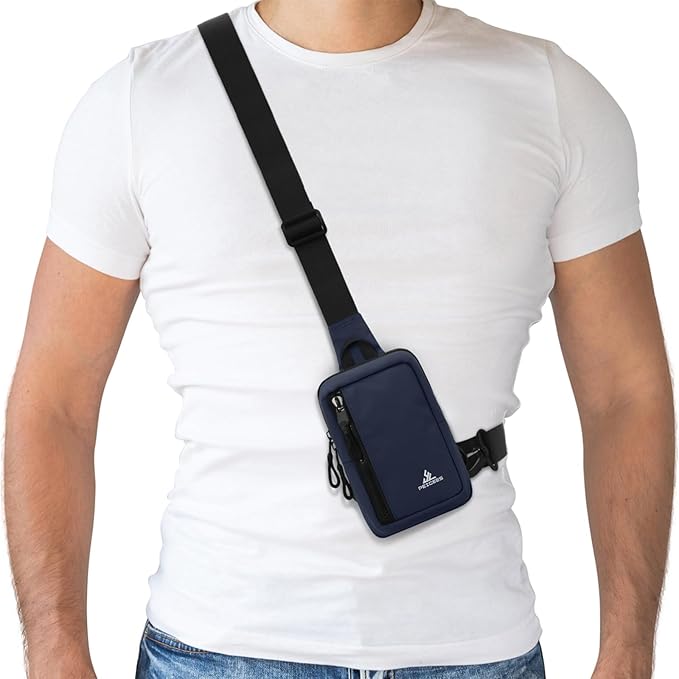 Peicees Small Crossbody Bag for Men Women Mini Sling Bag Travel Running Phone Daypack Cross Body Shoulder Bags with Keyholder