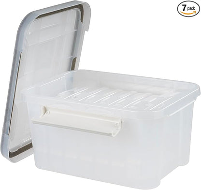 IRIS USA 4" x 6" |Made in USA| WeatherPro Photo Storage Box and Picture Containers, 7 Inner Cases for Tasks, Stickers, Ephemera, & Flashcards - Clear
