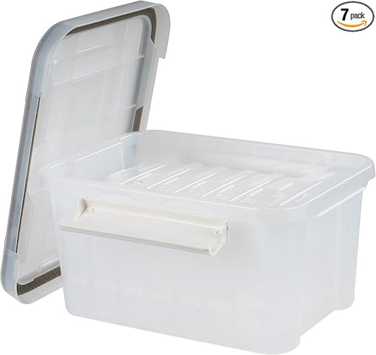 IRIS USA 4" x 6" |Made in USA| WeatherPro Photo Storage Box and Picture Containers, 7 Inner Cases for Tasks, Stickers, Ephemera, & Flashcards - Clear
