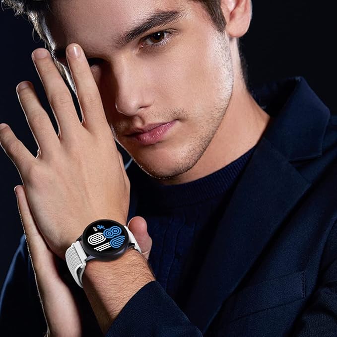19mm Nylon Sport Quick Release Watch Bands Compatible with GRV FC1/FC5/Willful/YAMAY/Letsfit/LETSCOM/TEMINICE/LIFEBEE/Lintelek ID205 ID205L ID205G ID205S ID205U/Blackview Band for Women Men