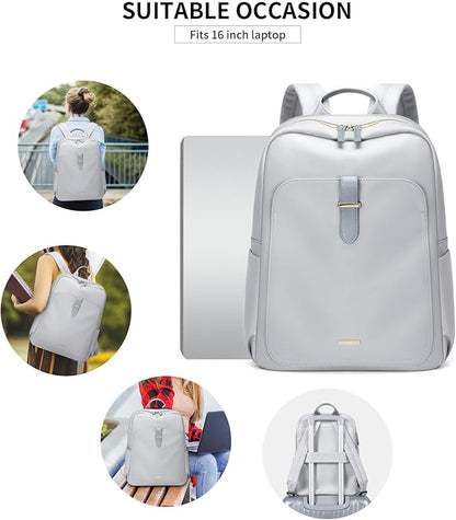 Laptop Backpack for Women,Carry on Travel Backpack Casual Work Business Backpacks Purse College,16 Inch,Grey
