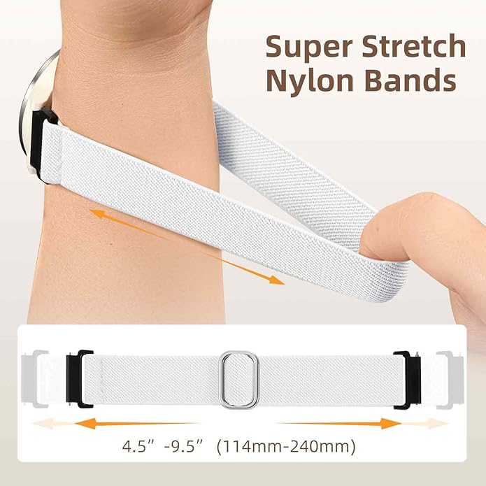 20mm Stretchy Watch Band Compatible with Garmin Vivoactive 5 6 Watch Bands,Quick Release Water-Resistant Nylon Elastic Strap for Vivoactive 3/Venu Sq/Sq 2/Sq Music, Forerunner 245/165/55/570 Women Men