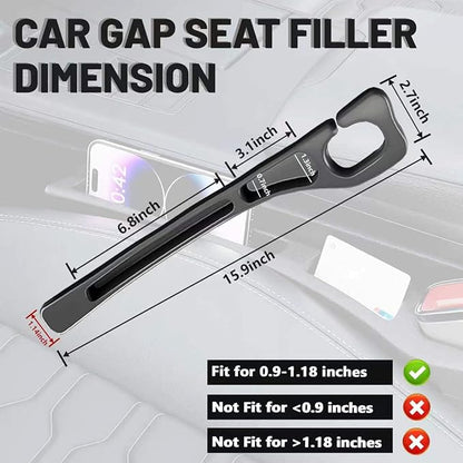 Car Seat Gap Filler Organizer 2PCS, Universal No-Drop Seat Guard with Storage Slot, Easy Install Gap Stopper for Car SUV Truck, Stops Phone/Keys Falling