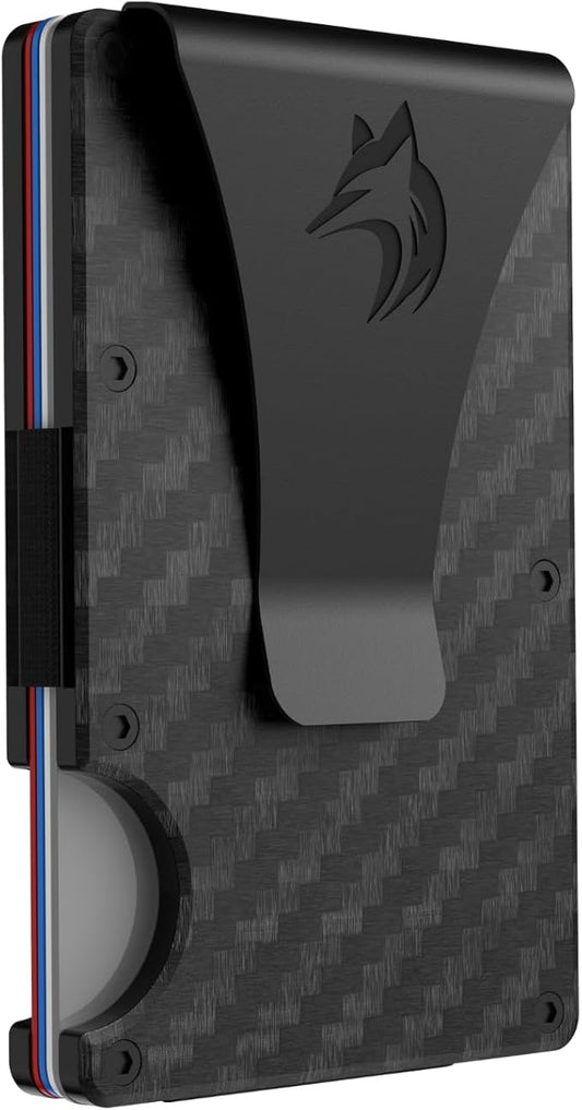 TRAVELINGO Slim RFID Blocking Wallet For Men - Light Weight, Durable & Compact- Minimalist Wallet With Money Clip (Carbon Fiber)