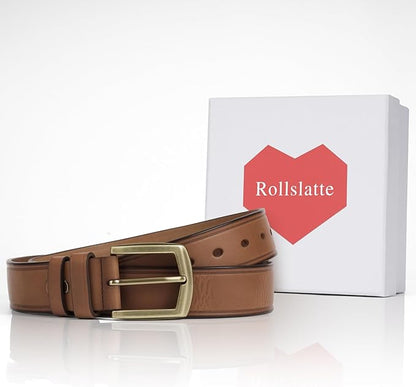Luxury Full Grain Genuine Leather Belt Men Gift, 1.5" Wide Vintage Real Leather Western Cowboy Men's Belts