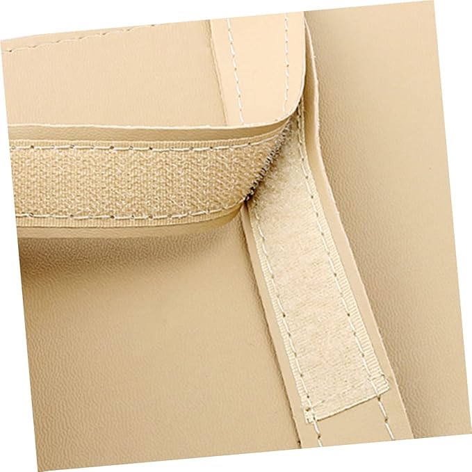 GLEAVI Car Cd Holder Sun Visor Storage Small Cd Holder Bag Leather Organizer Beige