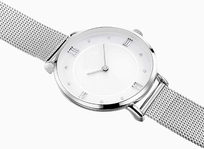 Moran Stainless Steel Mesh Watch Band 20mm Quick Release Silver Replacement Metal Strap 18mm 20mm 22mm Compatible for Samsung Galaxy Watch 6 Band Classic 43mm 47mm 40mm 44mm (Silver, 20mm)