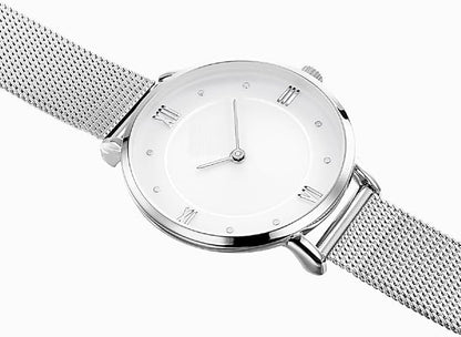 Moran Stainless Steel Mesh Watch Band 20mm Quick Release Silver Replacement Metal Strap 18mm 20mm 22mm Compatible for Samsung Galaxy Watch 6 Band Classic 43mm 47mm 40mm 44mm (Silver, 20mm)