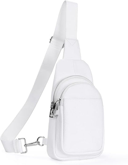 befen Genuine Leather Small Sling Bag for Women Anti-Theft Crossbody Chest Bags Fanny Packs for Travel with RFID Card Slots