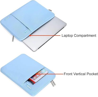 MOSISO Laptop Case 15 inch, 15 inch Laptop Sleeve Compatible with MacBook Air M5 A3448 M4 A3241 M3 A3114 M2 A2941 2026-2023, Dell XPS, Polyester Vertical Computer Sleeve Bag with Pocket, Air Blue