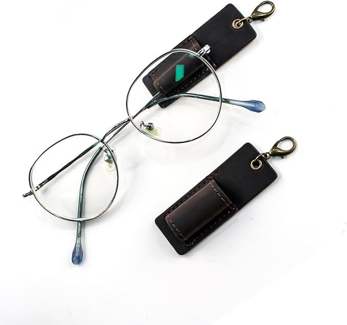 Genuine Leather Pen Holder, 2 Pack Boshiho Pen Pencil Holders for Badge Holder or Neck Lanyard (Dark Brown)